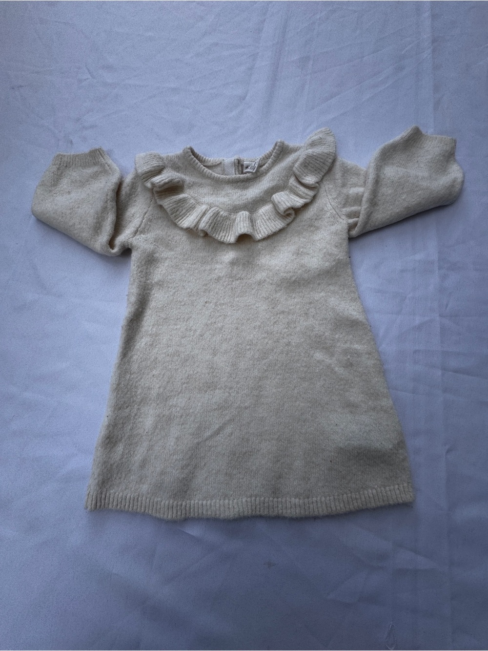 Kids Cream Ruffle Knit tunic dress size 18 months
